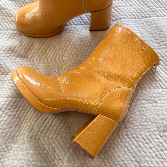 Journee Collection Aylani Bootie in mustard yellow - Picture 3 of 6